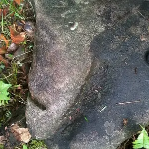 site 2 : marker...  this is the only carved marker i found pointing to a big stone... its like a penis if you look carefully