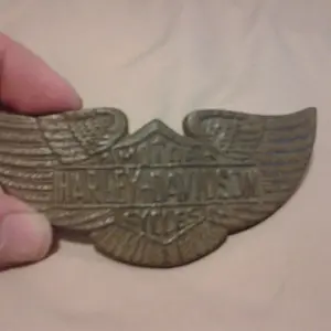 My Vintage Harley Davidson solid brass belt buckle found at Milford Lake under a park bench.