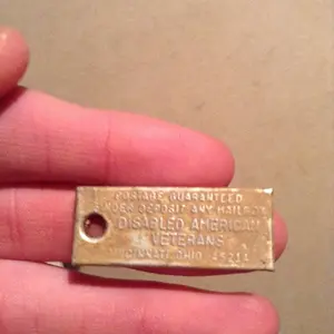 Disabled Veterans Lost Key tag return