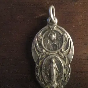 sterling silver mother mary pendant front