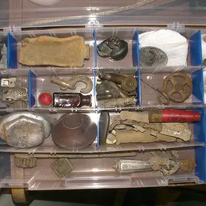 Box one of some finds organized.
