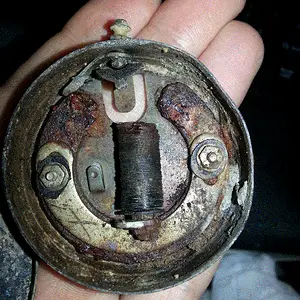 inside of what I believe is an old voltage meter