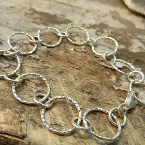 Sterling silver textured bracelet