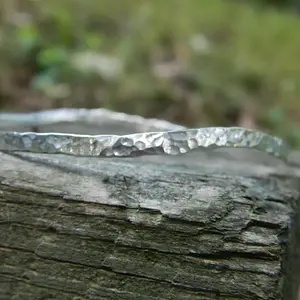 Texture sterling silver bangle