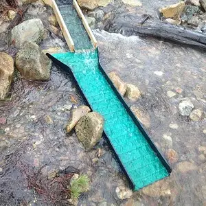 Testing my youngest son's christmas present the wooden sluice he and I made.