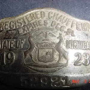 1923 MI Chauffeur License found on home site between two old clothesline poles.