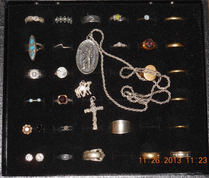 11-26-14 Most of this was found in 2013 in a drained lake. I also had 2 returned rings not shown.