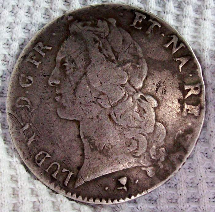 1760 French ECU early American Dollar - found this coin in a potato field 8 inches deep the field had just been plowed under