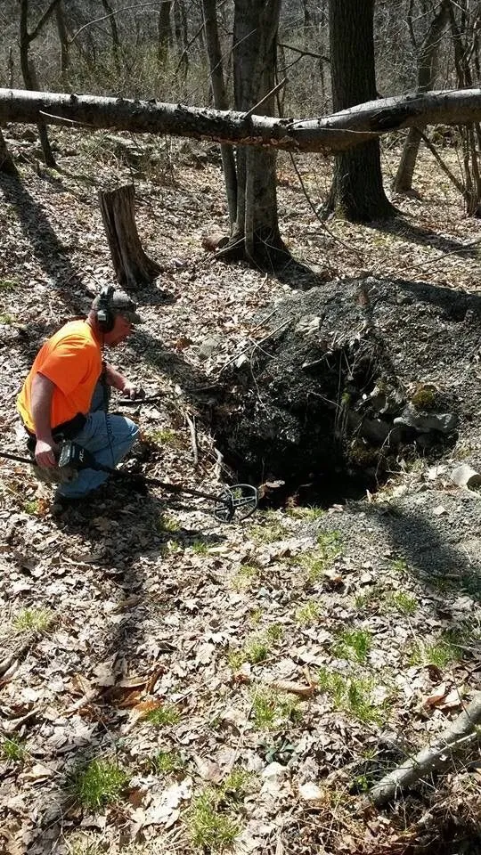 180 year old abandoned village. Wells, outhouse holes, and cellar holes everywhere. Gotta watch your step