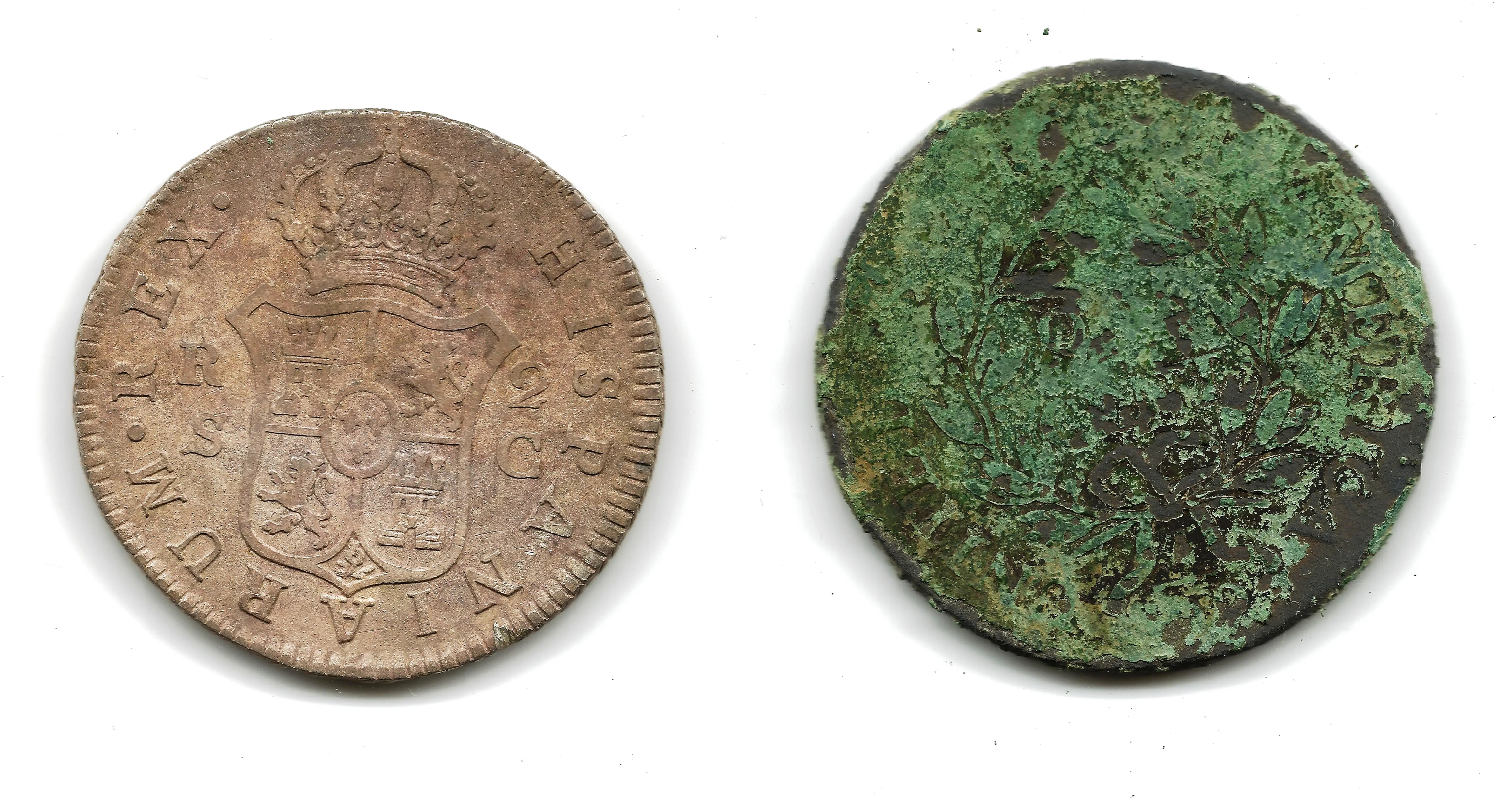 1804 cent & 2 reale rev