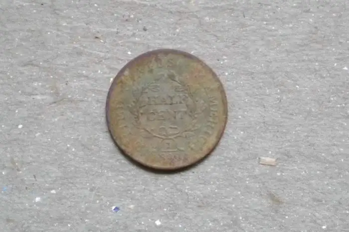 1804 draped bust half cent - Awesome discovery, found this with Whites Prizm 3 in an old cellar hole quite the hike from my doorstep.