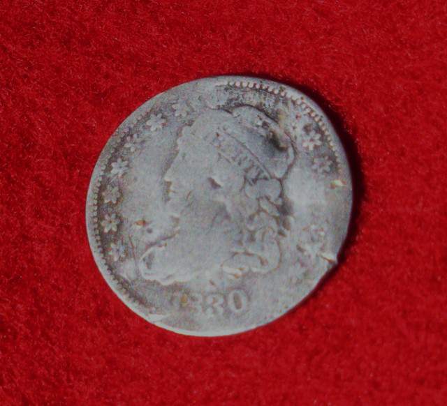 1830 Capped Half Dime -          This one came from near a Gen. Morgan C.S.A. Camp in Oct. 2010.