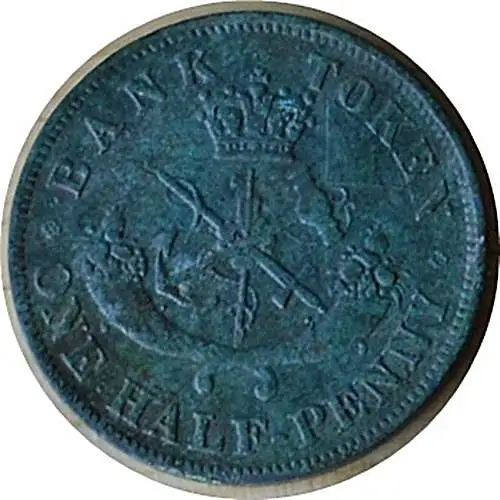 1854 Upper Canada Half Penny Token - Found at farm site in Marlbank ON