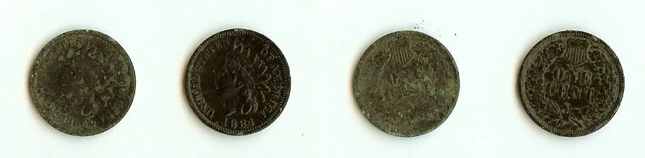 1865 & 1884 Indian Head Cents