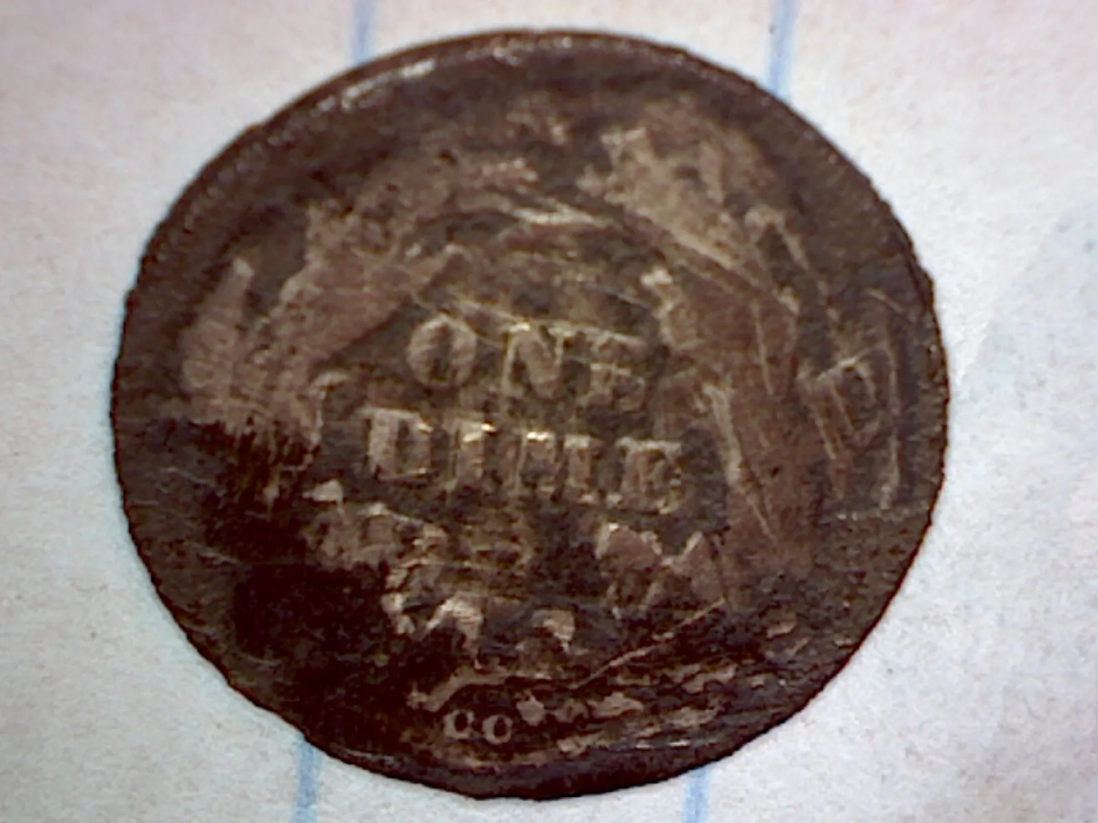 1876 CC Seated Dime Reverse