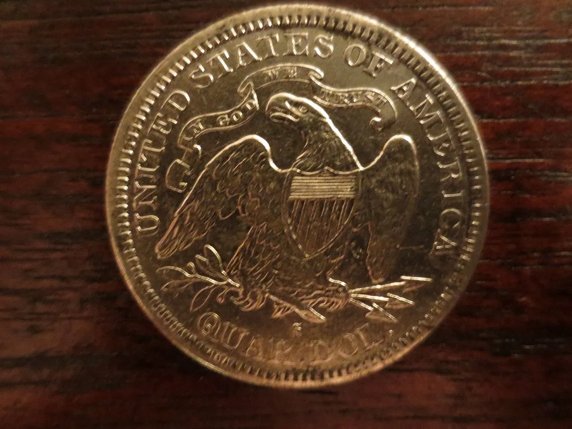 1876 S Seated Liberty Quarter (Back)
