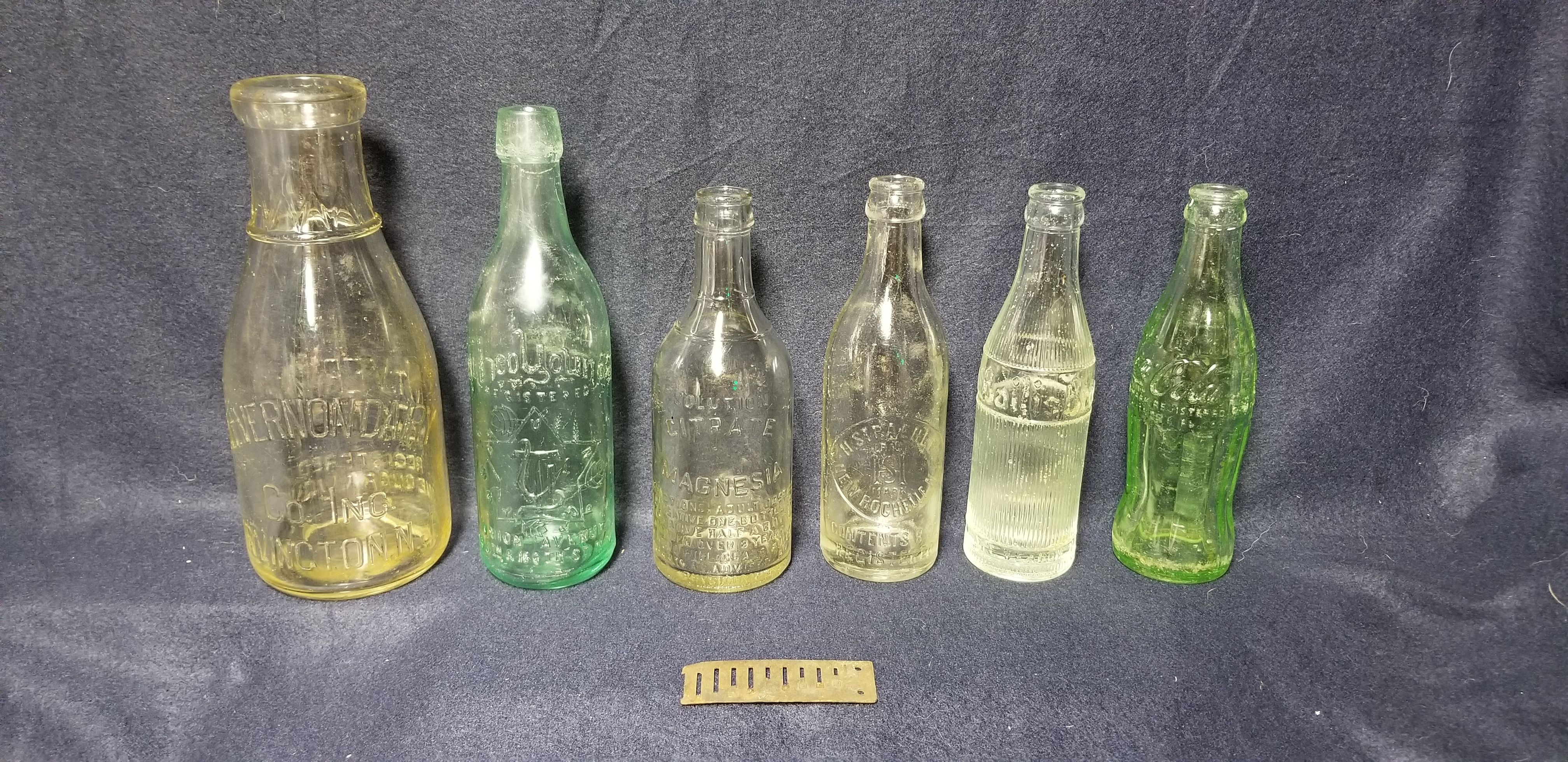 1890's Blob-Top Beer Bottle + Others