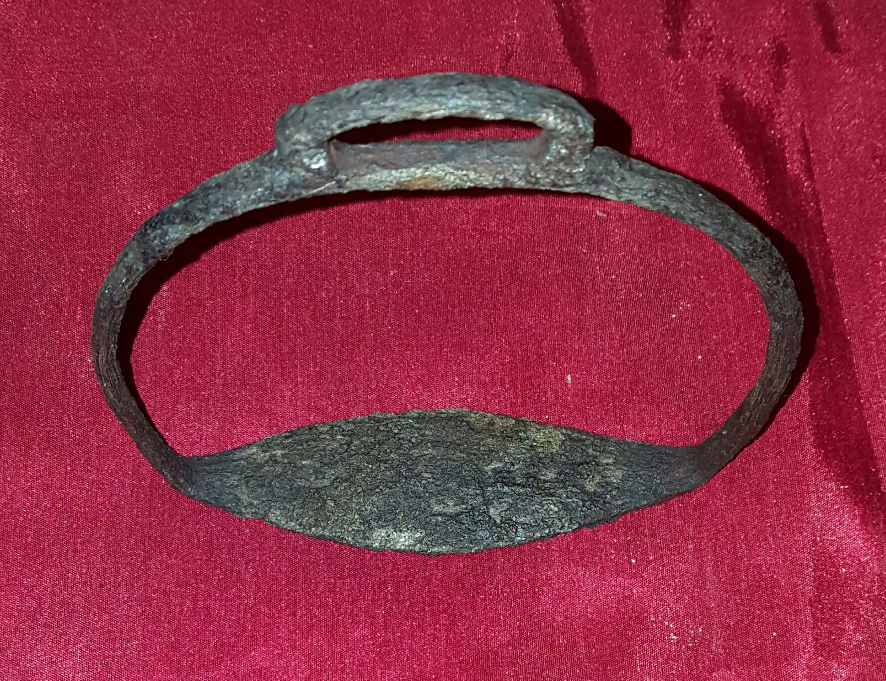 18th century stirrup found in a creek that runs through a plantation site
