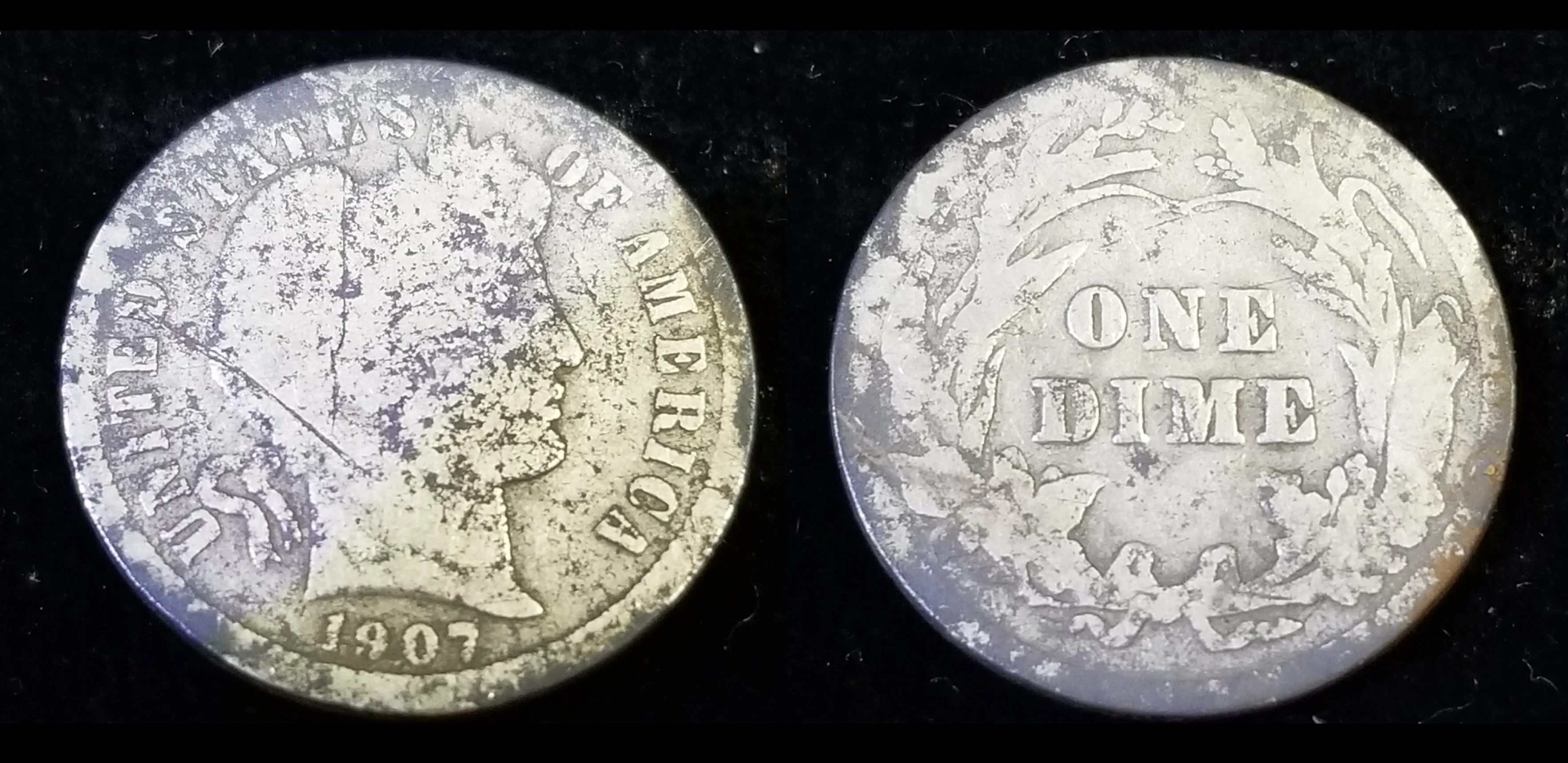 1907 Barber Dime