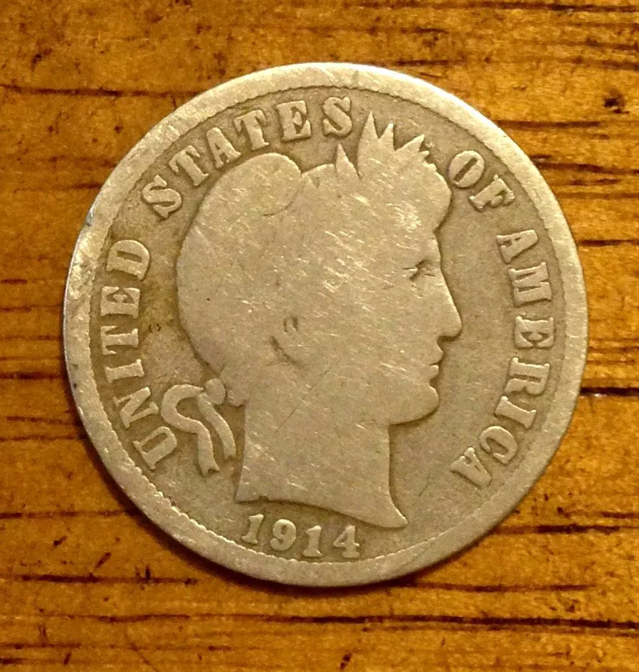 1914 Dime front