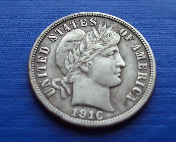 1916 barber dime XF+