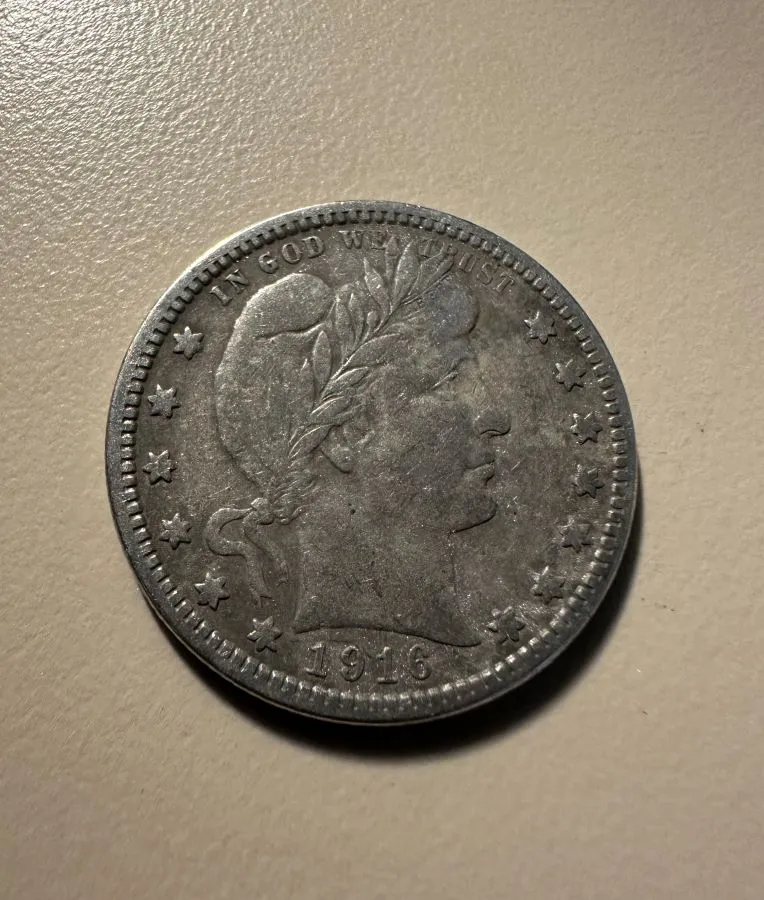 1916D Barber Quarter Obverse