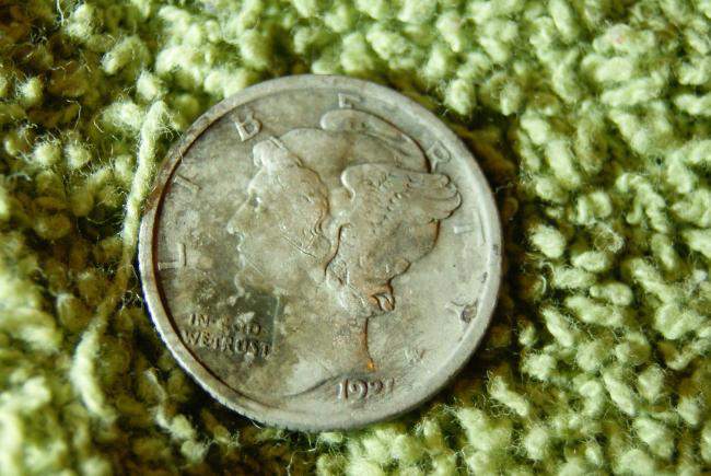 1921 Merc Key Date Coin - This is a 1921 Semi-Key Date merc found in a farmfield 3-17-2011