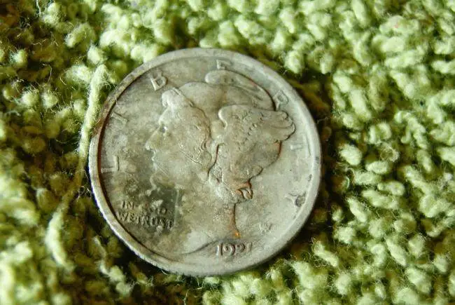 1921 Merc Key Date Coin - This is a 1921 Semi-Key Date merc found in a farmfield 3-17-2011