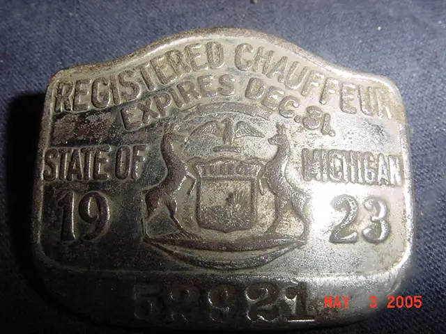 1923 MI Chauffeur License found on home site between two old clothesline poles.