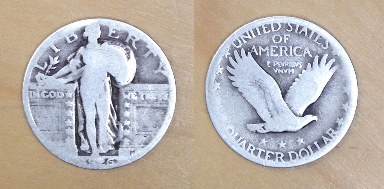 1926 Standing Liberty Quarter found off a trail in San Jose.