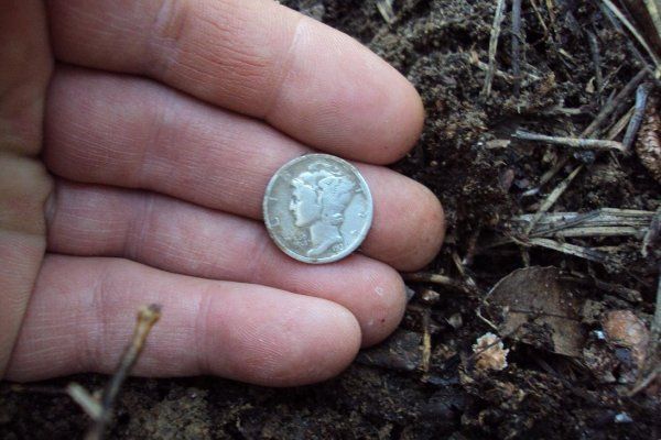 1936 Mercury Dime - My first Merc and my first silver of the year. Only my third silver coin since I started detecting. Found while hunting with James