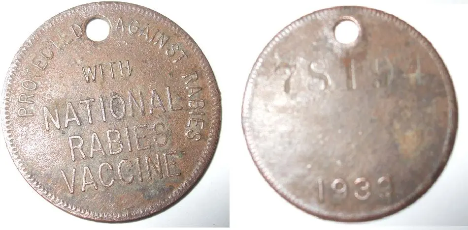 1939 Rabies Tag - Love finding rabies tags.