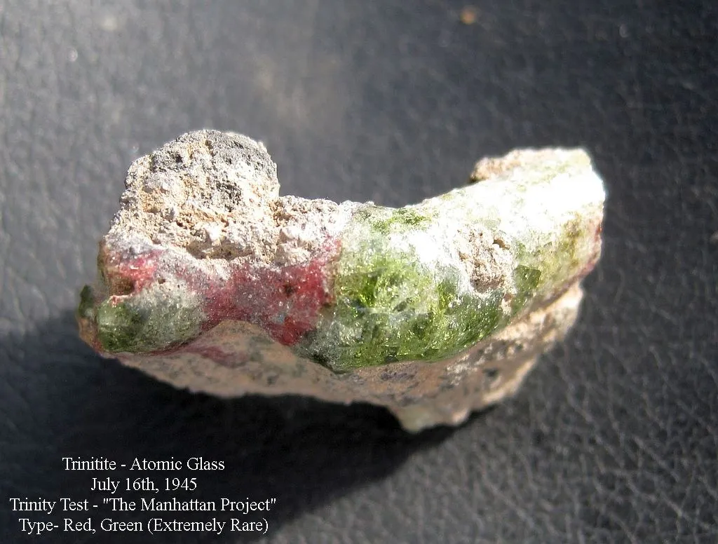 1945 Trinitite - Very rare Red w Green.
Red contains Copper (actua part off device/structure)