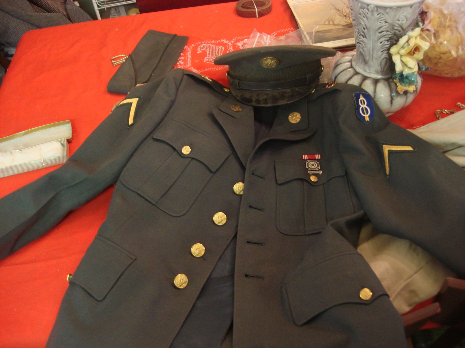 1960's US Soldier's Uniform with Sterling Rifleman's Pin. Served in West Germany.