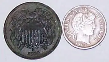 2 cent, barber dime