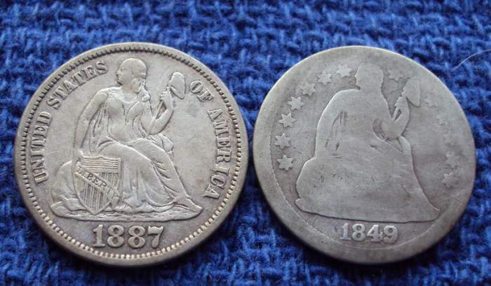 2 seated dimes found same day