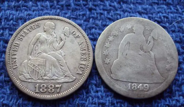 2 seated dimes found same day