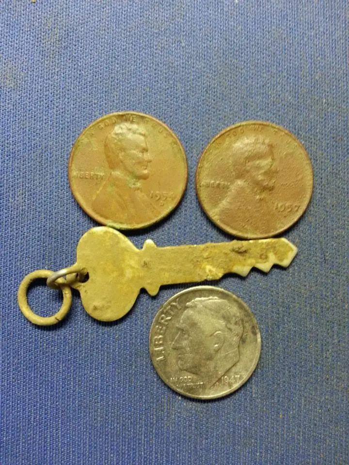 2 wheats, aluminum key, 1947 Rosie
