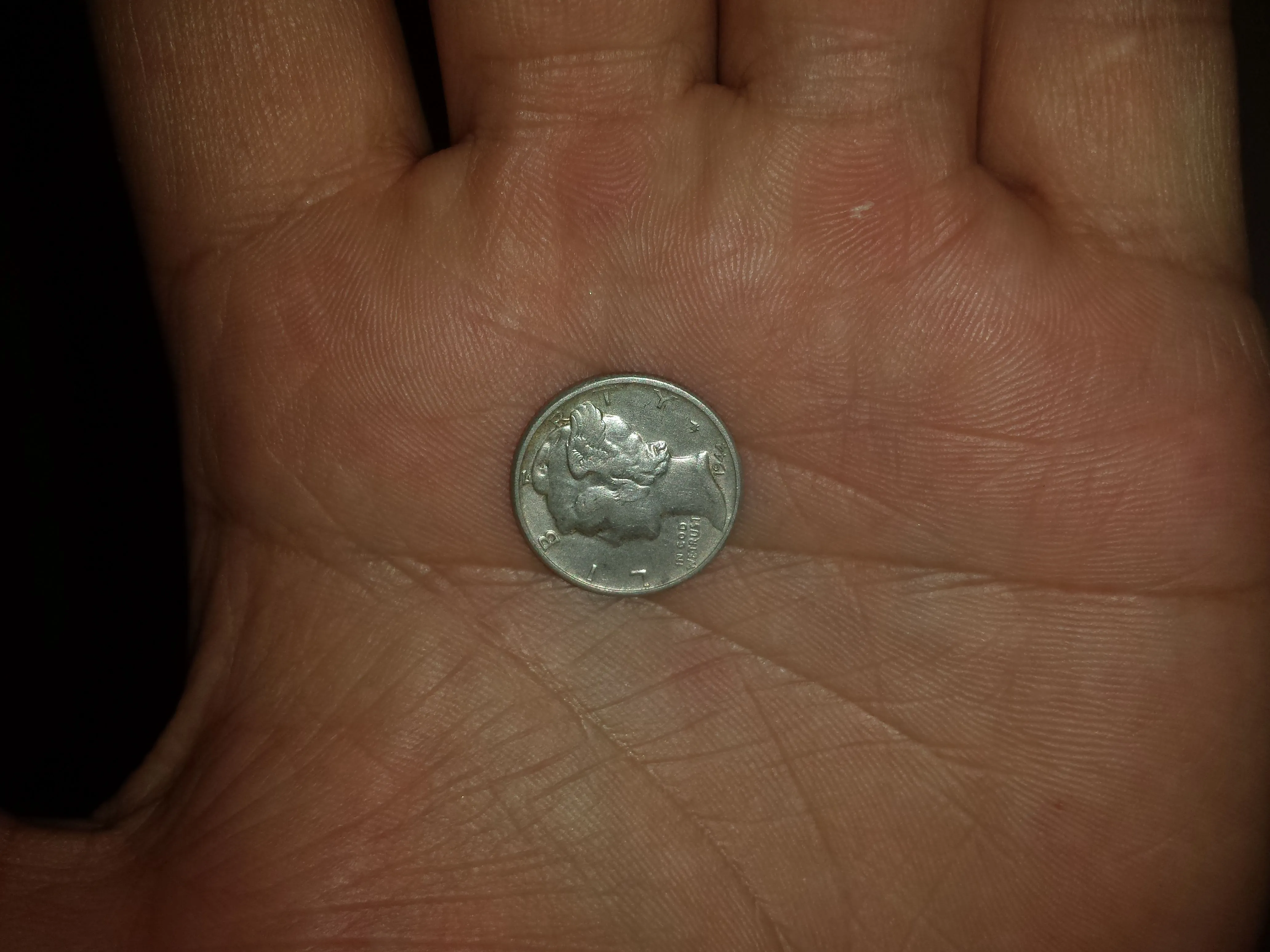 20150905 1944 Mercury dime found with F75.