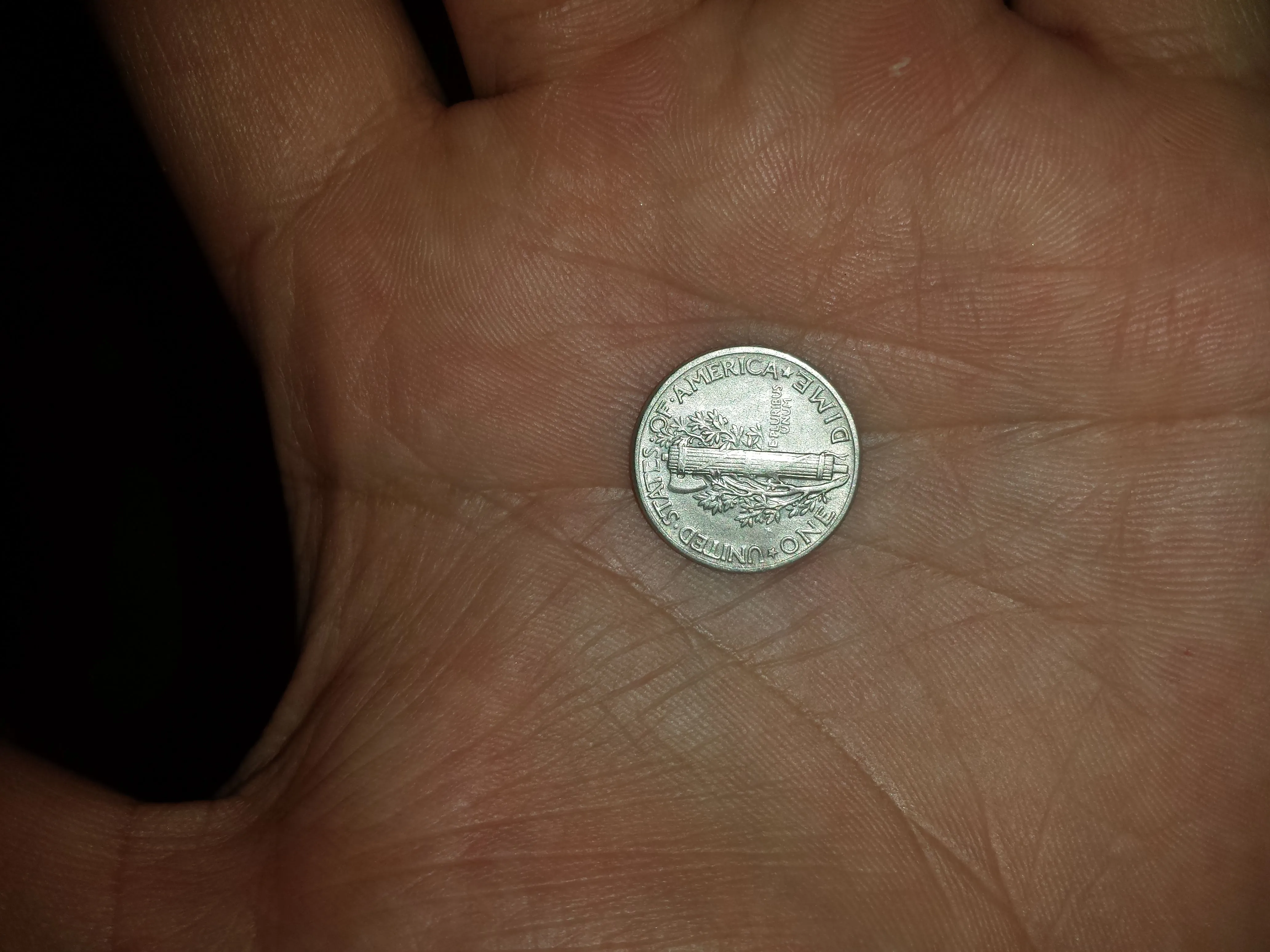 20150905 1944 Mercury dime found with F75.