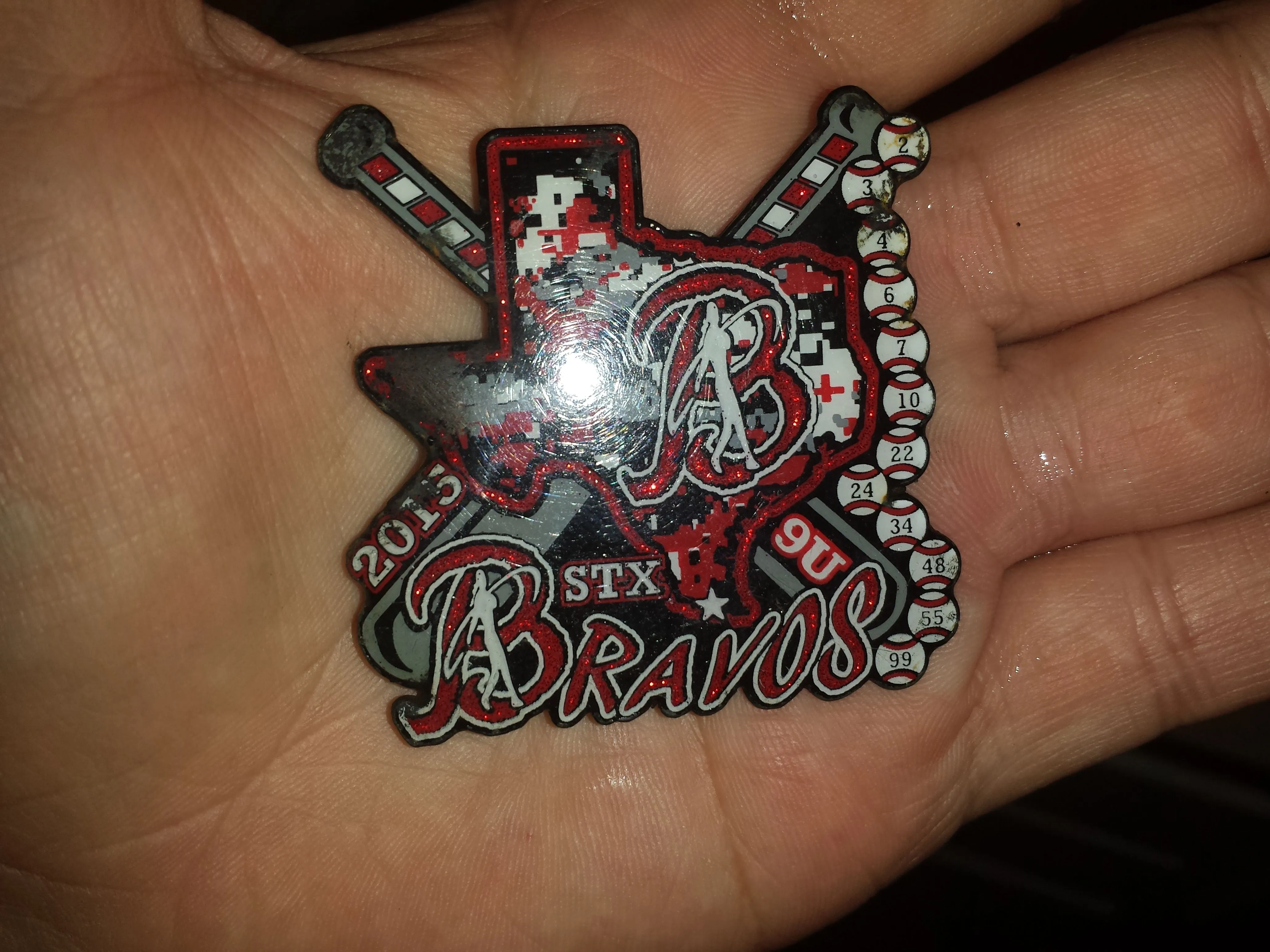 20150907 Big baseball pin of some type for the STX Bravos. Found in the water on the MS Gulf Coast with the CZ20.