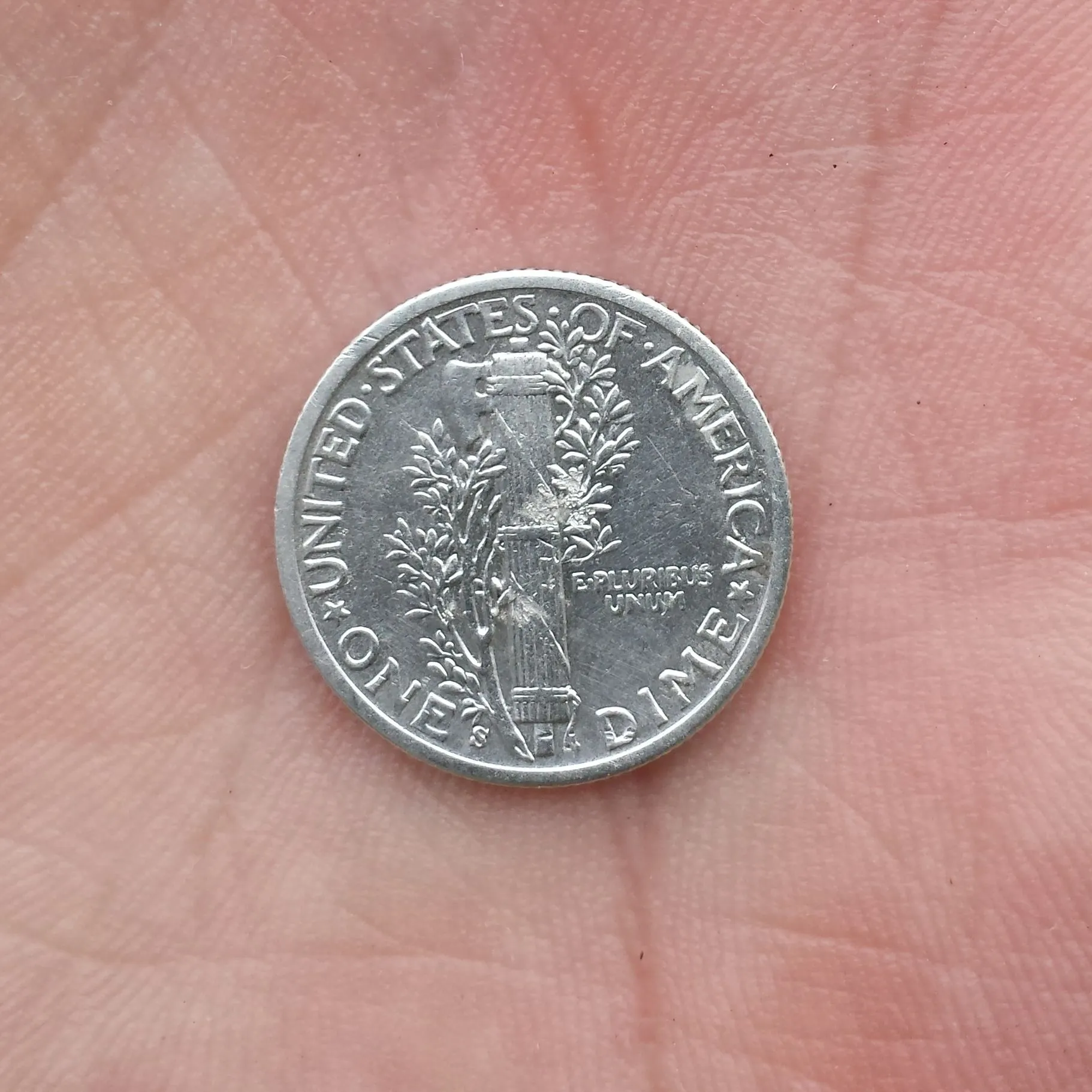 20150920 1942s Mercury dime. First silver with Tejon.