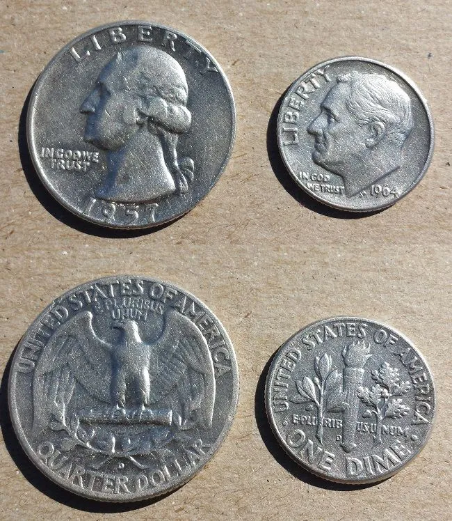 20160227 1957d Washington and 1964d Roosevelt found in Madison with the E-TRAC.