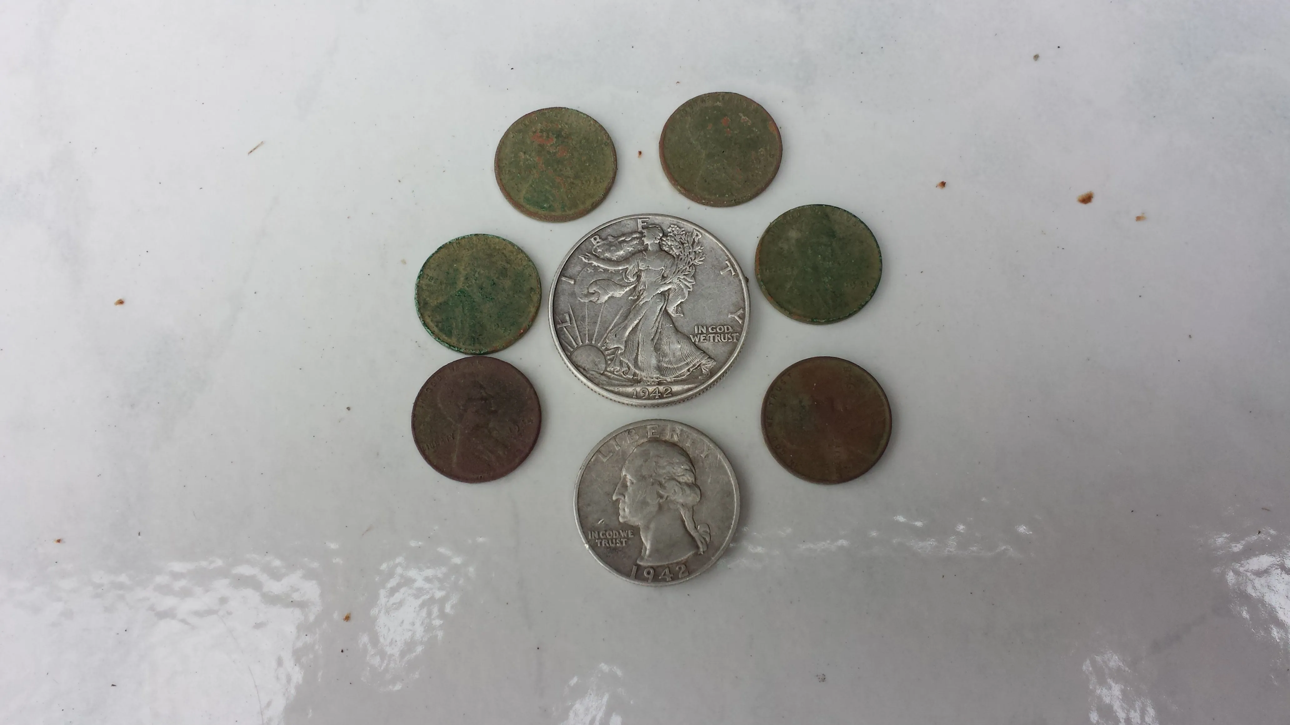 20160312 155626  Notables  1942 Walker, 1942D quarter& 6 wheats (1926, 36, 41 x 2, 44, & 48).