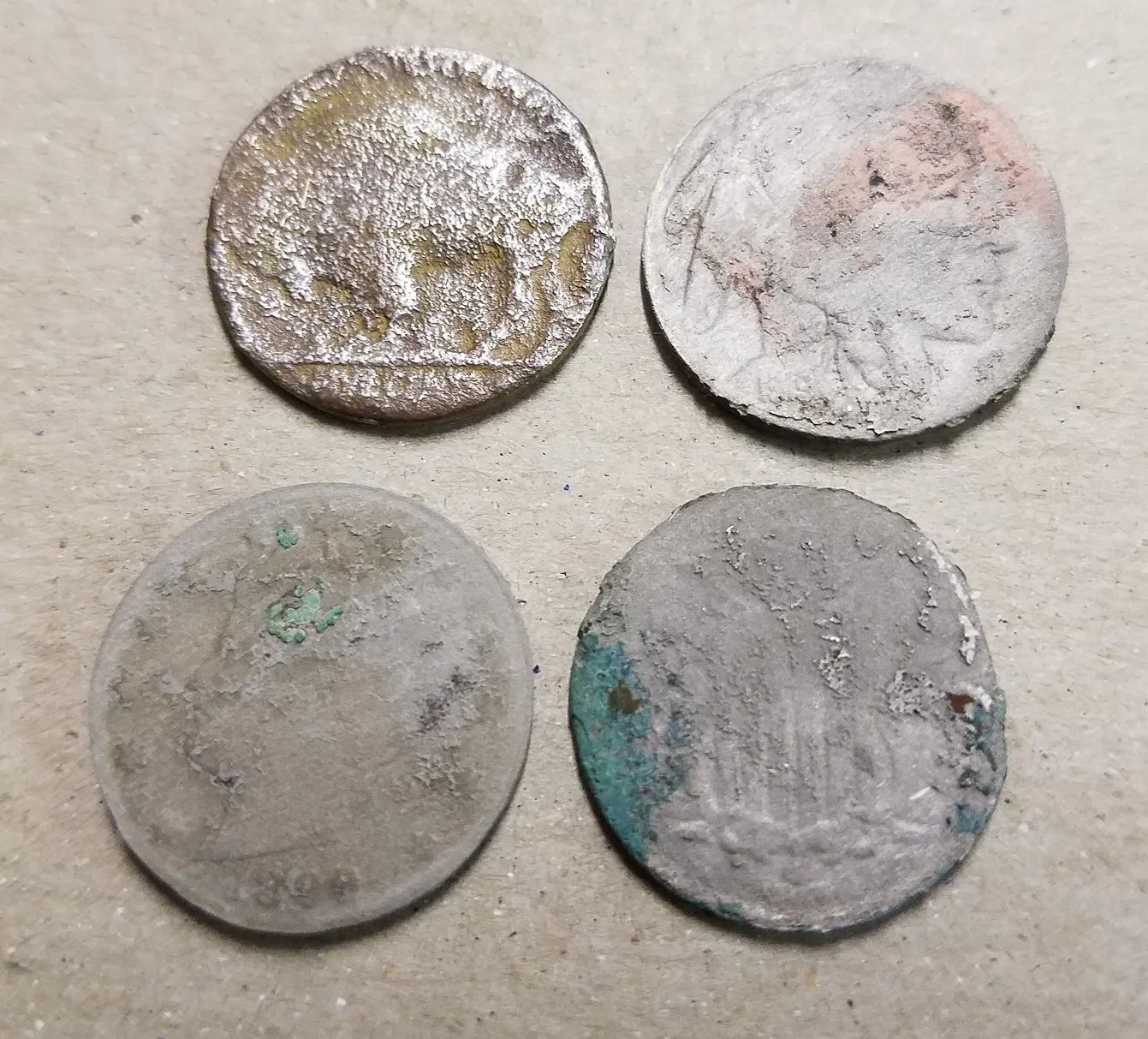 20160526 Nickel Trifecta found with the Etrac. This is my first Shield nickel.