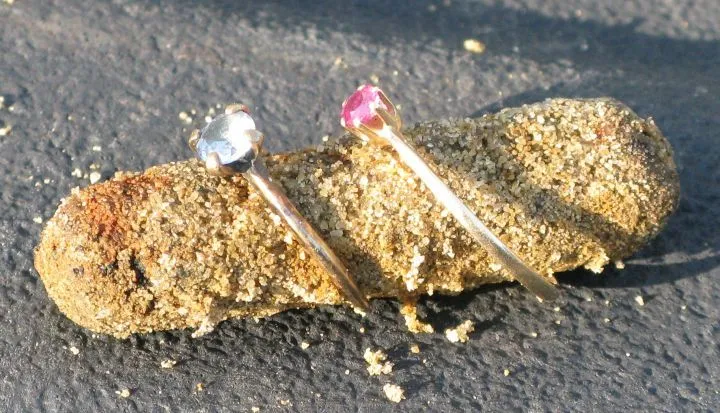 4-14-13 The Ruby stoned ring on the right had been lost for 29 years. Great return.