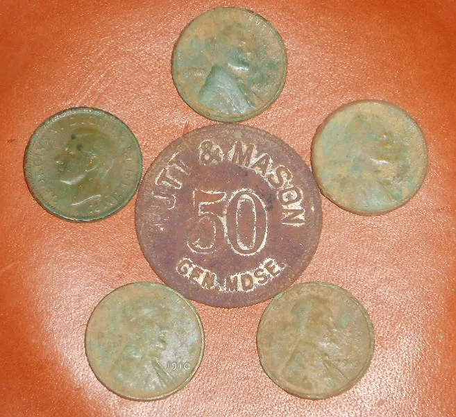 5-5-15 1914 Putt & Mason token from a local store that opened in 1880.