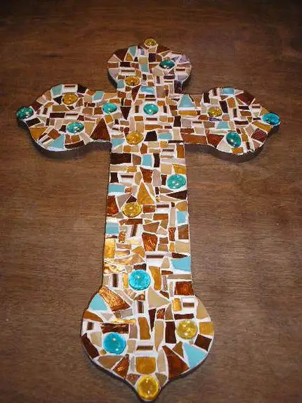 a commissioned mosaic - I enjoy making the crosses