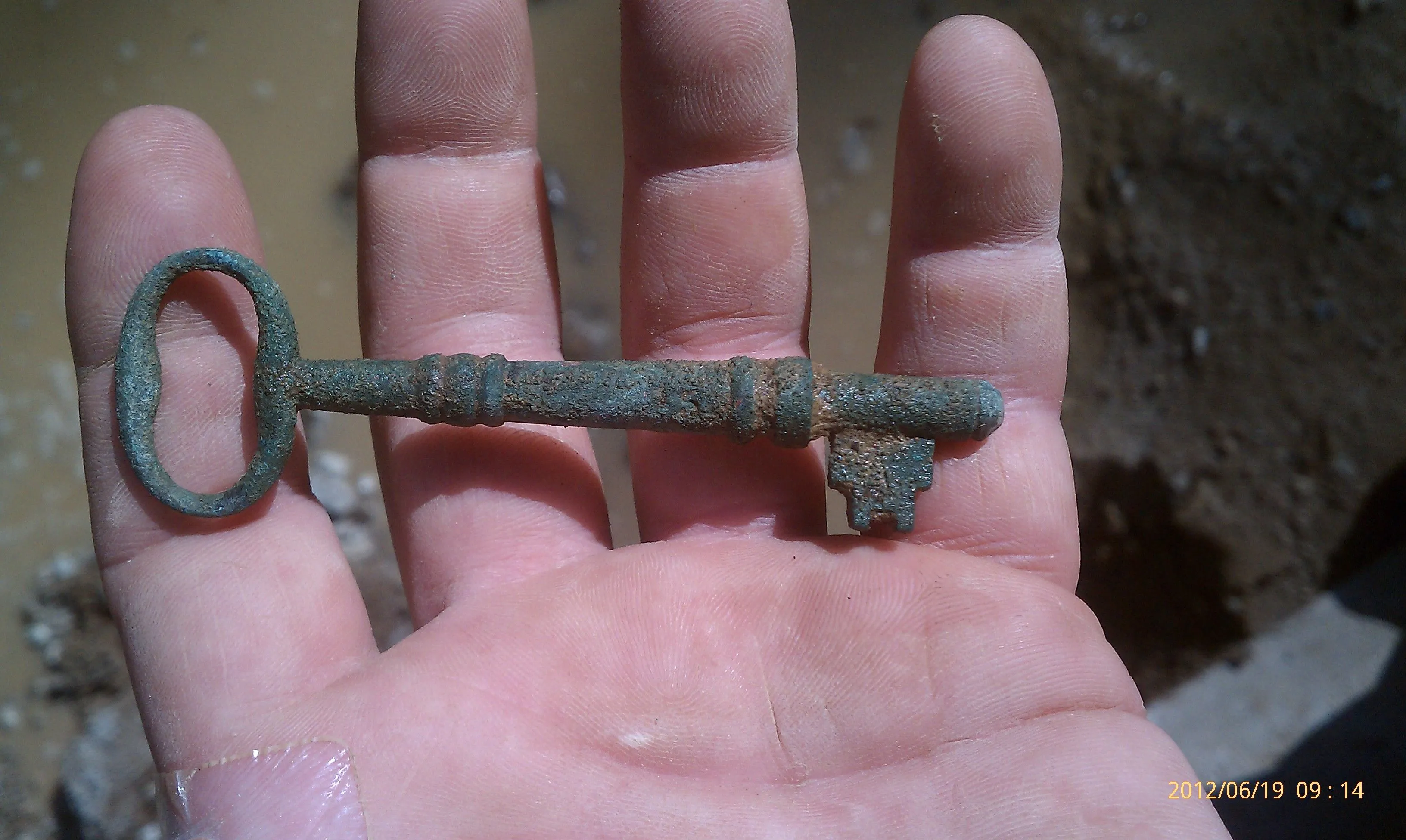 a metal detecting buddy found at work. this is an eye  find