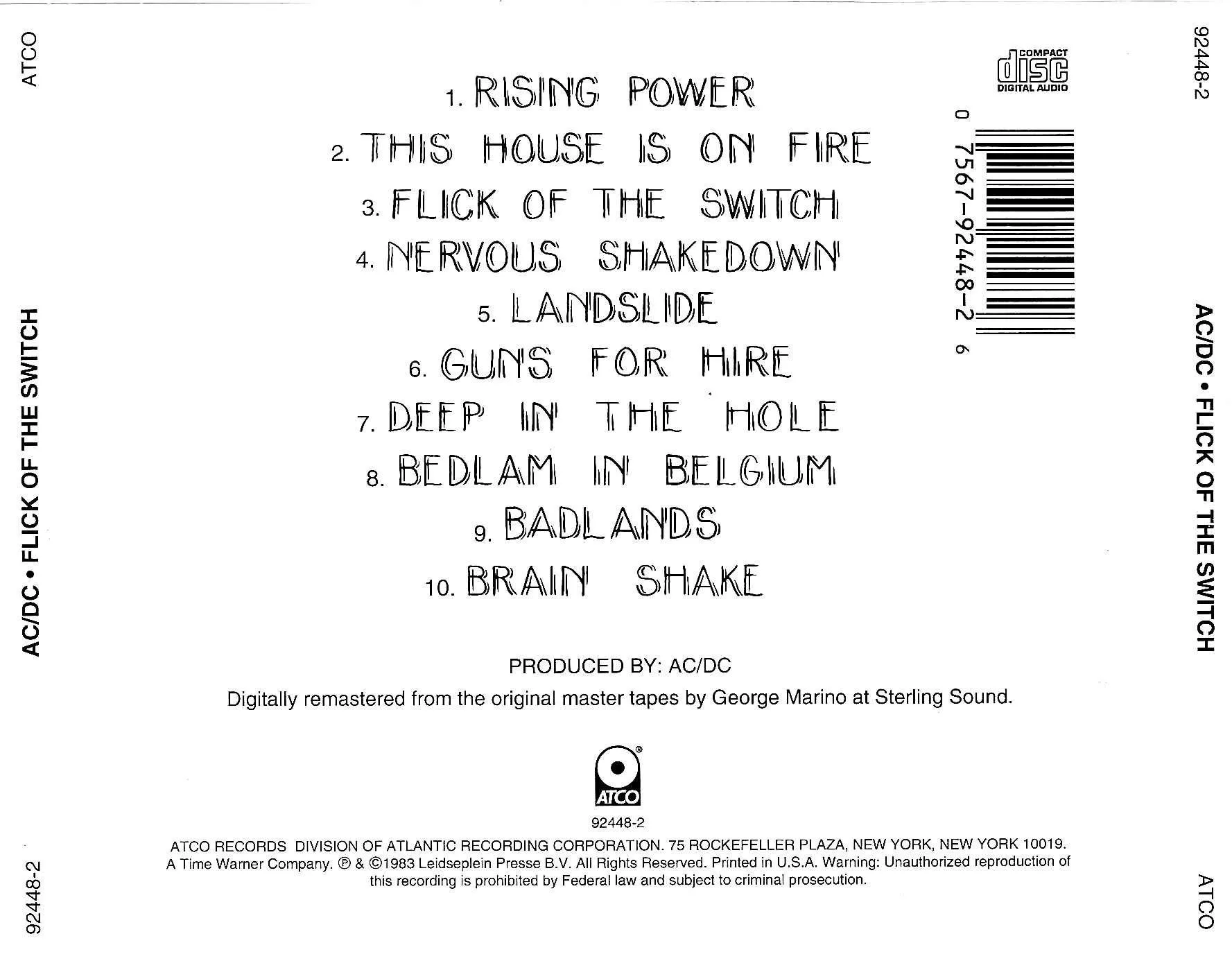 [AllCDCovers] acdc flick of the switch 1983 retail cd back
